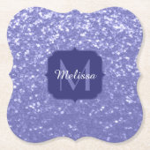 Lavendel violet fonkelt glitter bling Monogram Kartonnen Onderzetters (Voorkant)