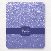 Lavendel violet fonkelt glitter bling Monogram Muismat (Voorkant)