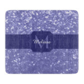 Lavendel violet fonkelt glitter bling Monogram Snijplank (Voorkant)