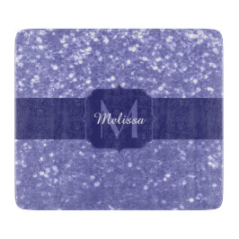 Lavendel violet fonkelt glitter bling Monogram Snijplank