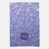 Lavendel violet fonkelt glitter bling Monogram Theedoek (Verticaal)