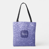 Lavendel violet fonkelt glitter bling Monogram Tote Bag (Achterkant)