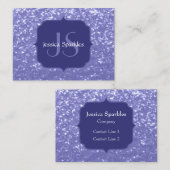 Lavendel violet fonkelt glitter bling Monogram Visitekaartje (Voorkant / Achterkant)