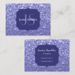 Lavendel violet fonkelt glitter bling Monogram Visitekaartje