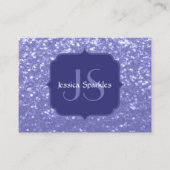 Lavendel violet fonkelt glitter bling Monogram Visitekaartje (Voorkant)