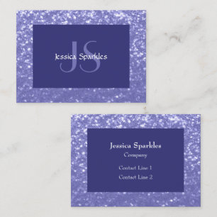 Lavendel violet fonkelt glitter bling Monogram Visitekaartje