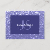 Lavendel violet fonkelt glitter bling Monogram Visitekaartje (Voorkant)