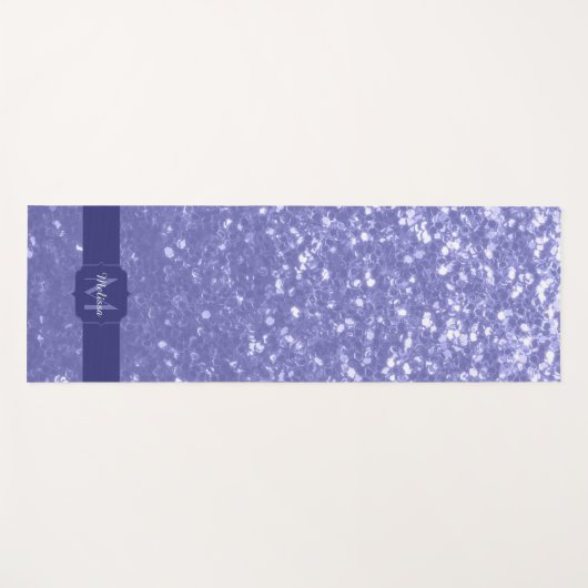 Lavendel violet fonkelt glitter bling Monogram Yogamat (Voorkant (horizontaal))