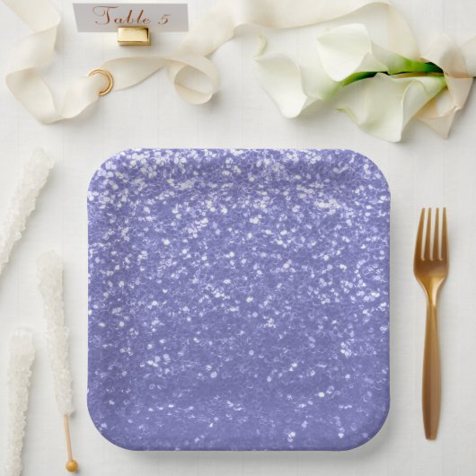 Lavendel violet fonkelt glitter bling papieren bordje (Huwelijk)