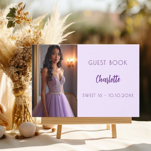 Lavendel violet foto Sweet 16 Gastenboek