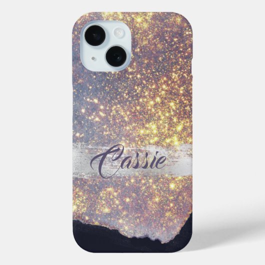 Lavendel Violet Gold Star Swatch Case-Mate iPhone Case (Achterkant)