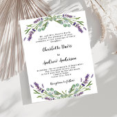 Lavendel violet groen formele huwelijksuitnodiging