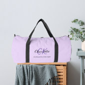 Lavendel violet monogram initialen naam modern plunjezak