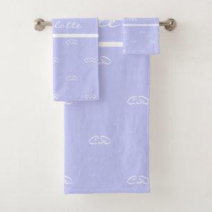 Lavendel violet monogram initialen patroonnaam bad handdoek