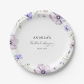 Lavendel Violet Paars Lente Bloemachtige Bruiloft Papieren Bordje (Voorkant)