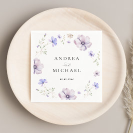 Lavendel Violet Paarse Lente Wildbloemen Bruiloft Servet