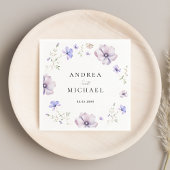 Lavendel Violet Paarse Lente Wildbloemen Bruiloft Servet