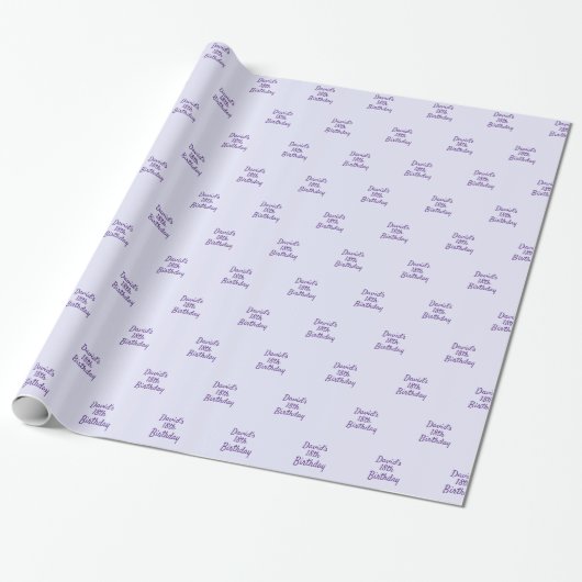 Lavendel violet paarse naam script cadeaupapier (Uitgerold)