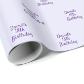 Lavendel violet paarse naam script cadeaupapier (Rol Hoek)