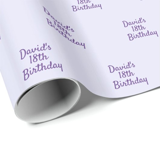 Lavendel violet paarse naam script cadeaupapier (Rol Hoek)