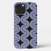 Lavendel Violet Paarse roze golvende strepen op zw iPhone Hoesje (Achterkant)