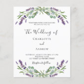 Lavendel violet QR RSVP details bruiloft uitnodigi (Voorkant)