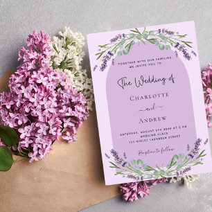 Lavendel violet roze groen paarse boog bruiloft kaart