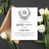 Lavendel violette bloem Graduation Party uitnodigi