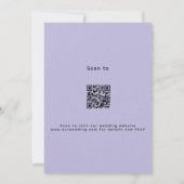 Lavendel violette bloemboog QR RSVP luxe bruiloft Kaart (Achterkant)