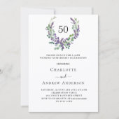 Lavendel violette bloemen 50e trouwdag kaart (Voorkant)