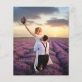 Lavendel violette bloemen boog foto budget bruilof (Achterkant)