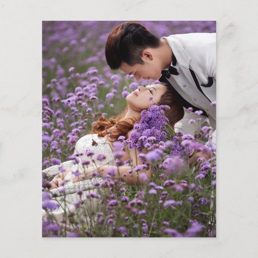 Lavendel violette bloemen boog foto budget bruilof (Achterkant)