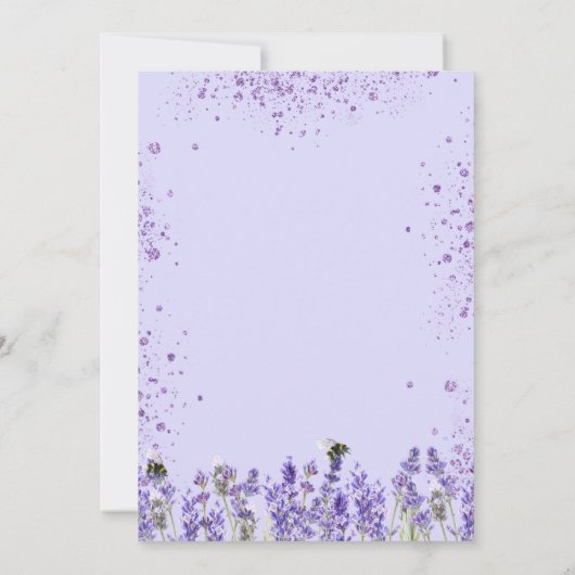 Lavendel violette bloemen bruiloft kaart (Achterkant)
