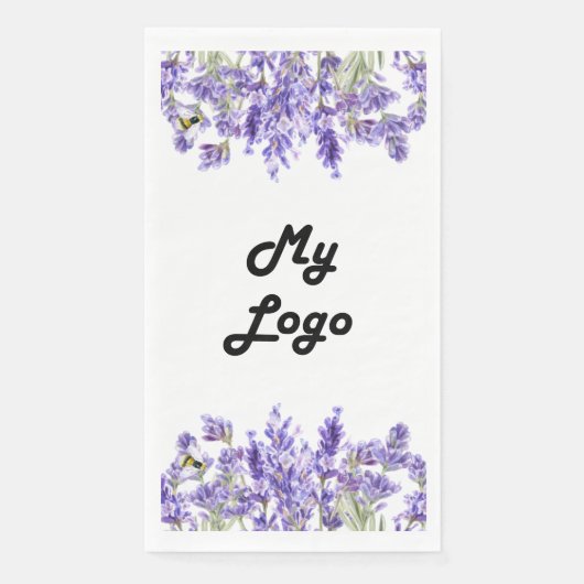 Lavendel violette bloemen business logo servet (Voorkant)