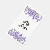 Lavendel violette bloemen business logo servet (Hoek)