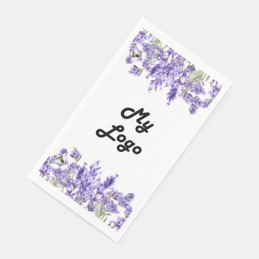 Lavendel violette bloemen business logo servet (Hoek)