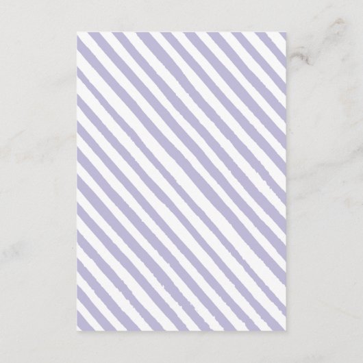 Lavendel violette bloemen elegante bruiloft detail informatiekaartje (Achterkant)