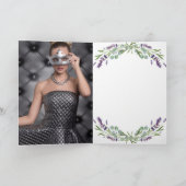 Lavendel violette bloemen foto verjaardag dank u kaart (Binnen)