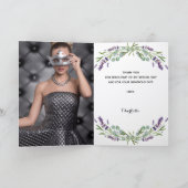 Lavendel violette bloemen foto verjaardag dank u kaart (Binnen)