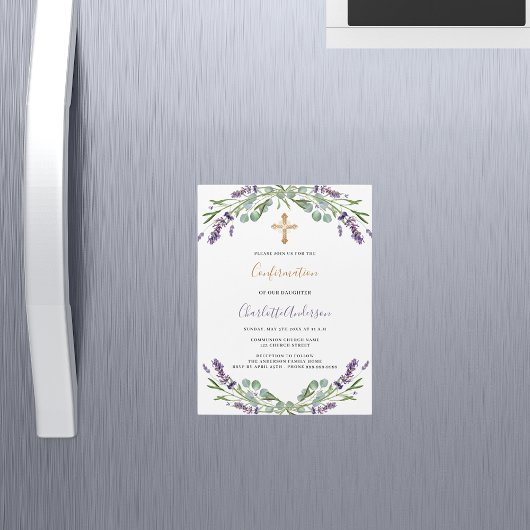 Lavendel violette bloemen groen Bevestiging Magnetische Uitnodiging