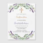 Lavendel violette bloemen groen Bevestiging Magnetische Uitnodiging (Voorkant)