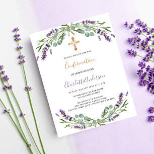 Lavendel violette bloemen groen Bevestiging Uitnodiging Briefkaart