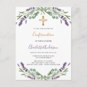 Lavendel violette bloemen groen Bevestiging Uitnodiging Briefkaart (Voorkant)