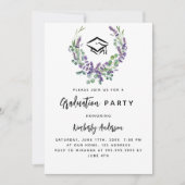 Lavendel violette bloemen groen Graduation Party Kaart (Voorkant)