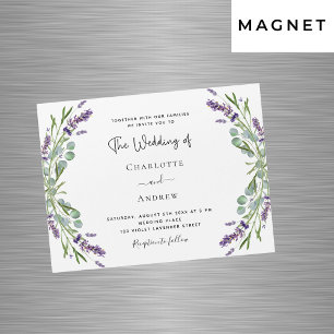 Lavendel violette bloemen groen luxe bruiloft magnetische uitnodiging