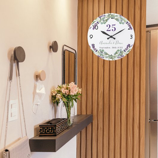 Lavendel violette bloemen huwelijksjubileum grote klok