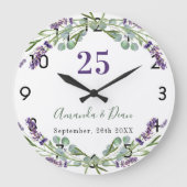 Lavendel violette bloemen huwelijksjubileum grote klok (Voorkant)