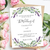 Lavendel violette bloemen script bruiloft uitnodig