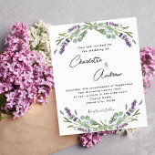 Lavendel violette bloemen script budget bruiloft