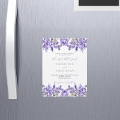 Lavendel violette bloemen waterverf luxe bruiloft magnetische uitnodiging